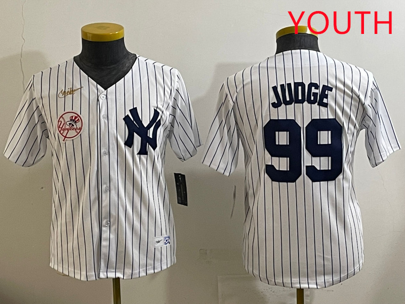 Youth New York Yankees #99 Judge White 2025 Nike MLB jersey style 65
